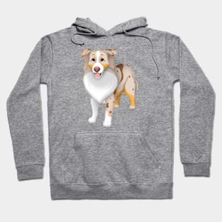 Red Merle Miniature American Shepherd Dog Brown Eyes Hoodie